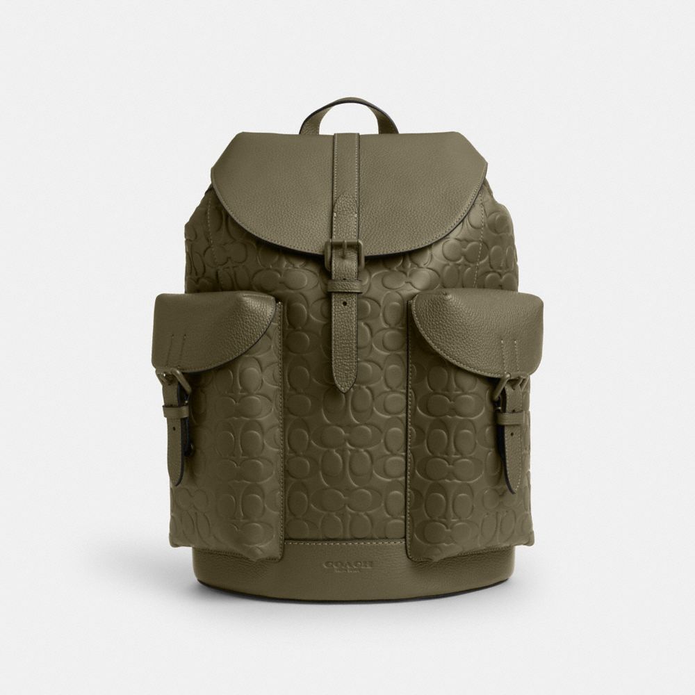 COACH®,Warner Backpack In Signature Leather,,Front View image number 0