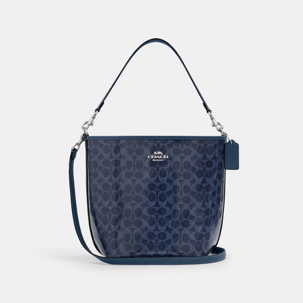 COACH®,Argent/Denim Sombre,Front View