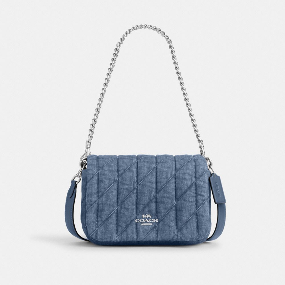 COACH®,Quinn Bag In Quilted Denim,,Front View