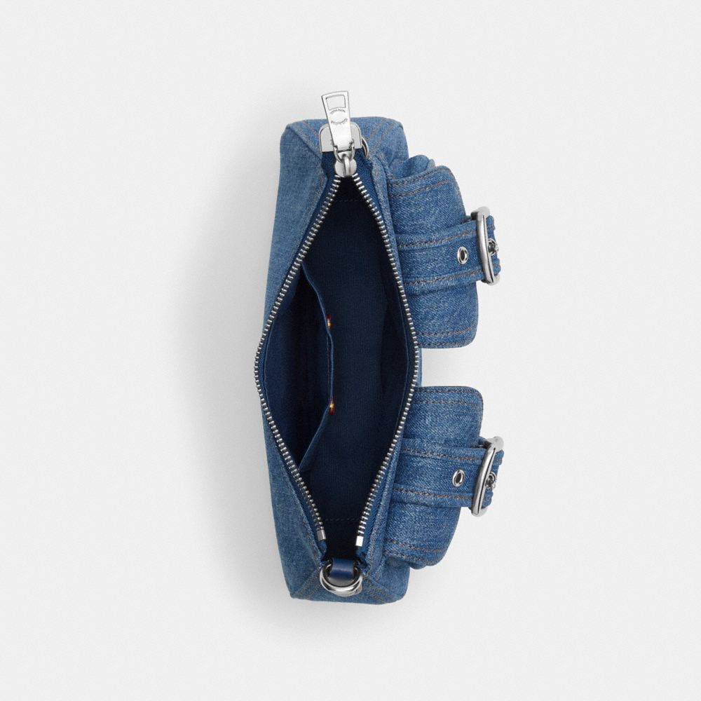 COACH®,SAC ASHTON,Denim,Argent/Indigo,Inside View,Top View