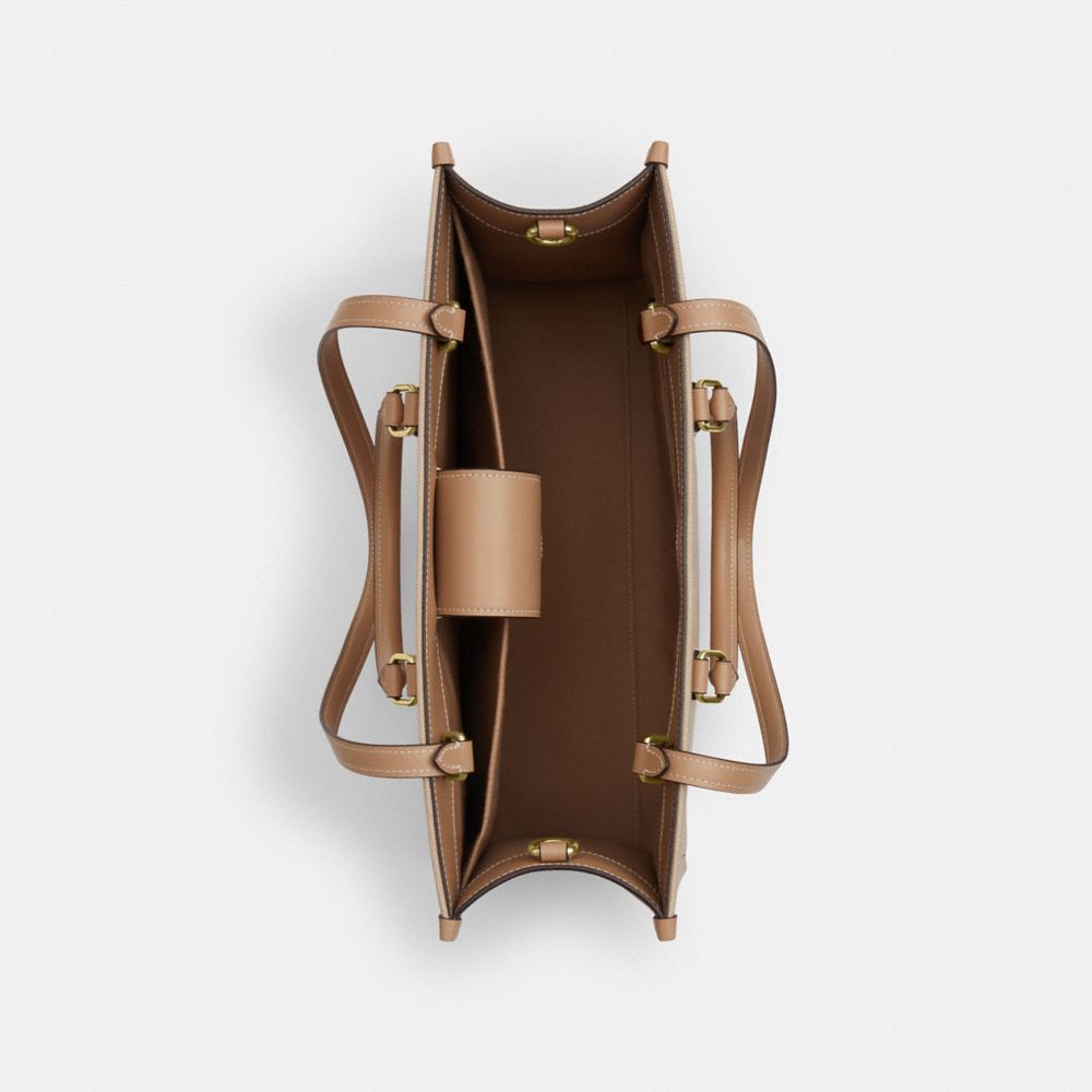 COACH®,Maggie Tote Bag In Colorblock,Beige,Inside View,Top View