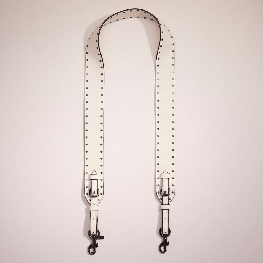 COACH®,Restored Strap With Rivets,Bag Straps,Studded,Casual,Cream,Front View