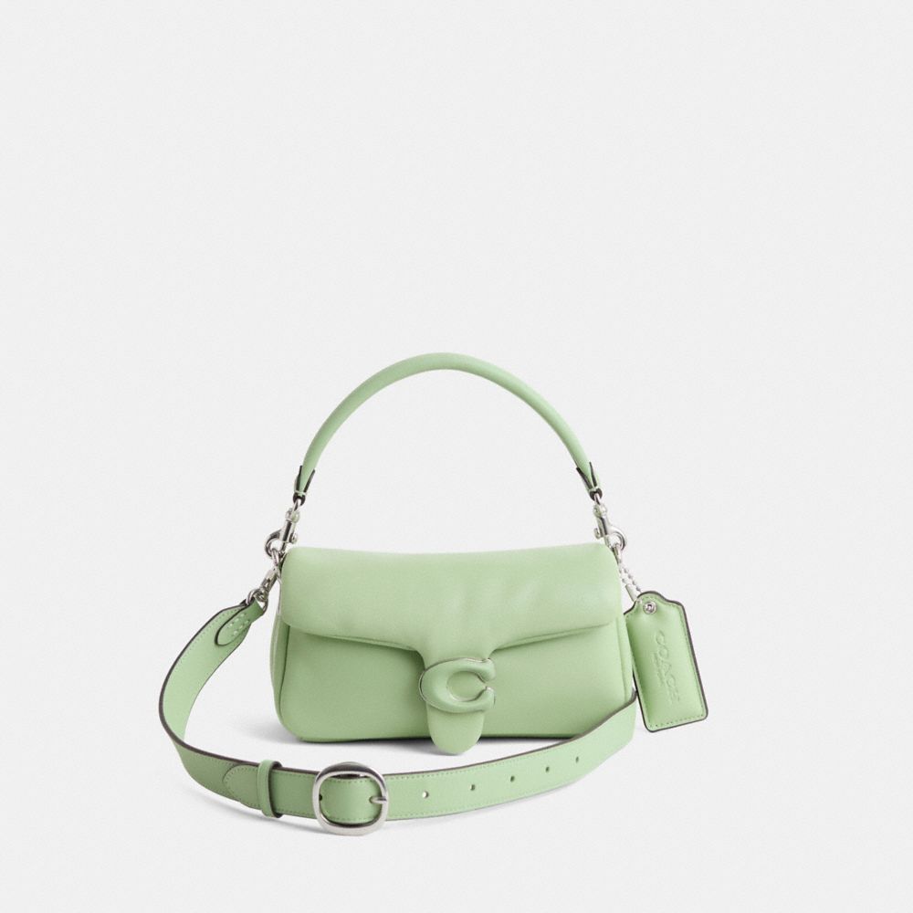 COACH®,Restored Pillow Tabby Shoulder Bag 20,Shoulder Bag,Logo,Metal,Silver Metal,Casual,,Front View