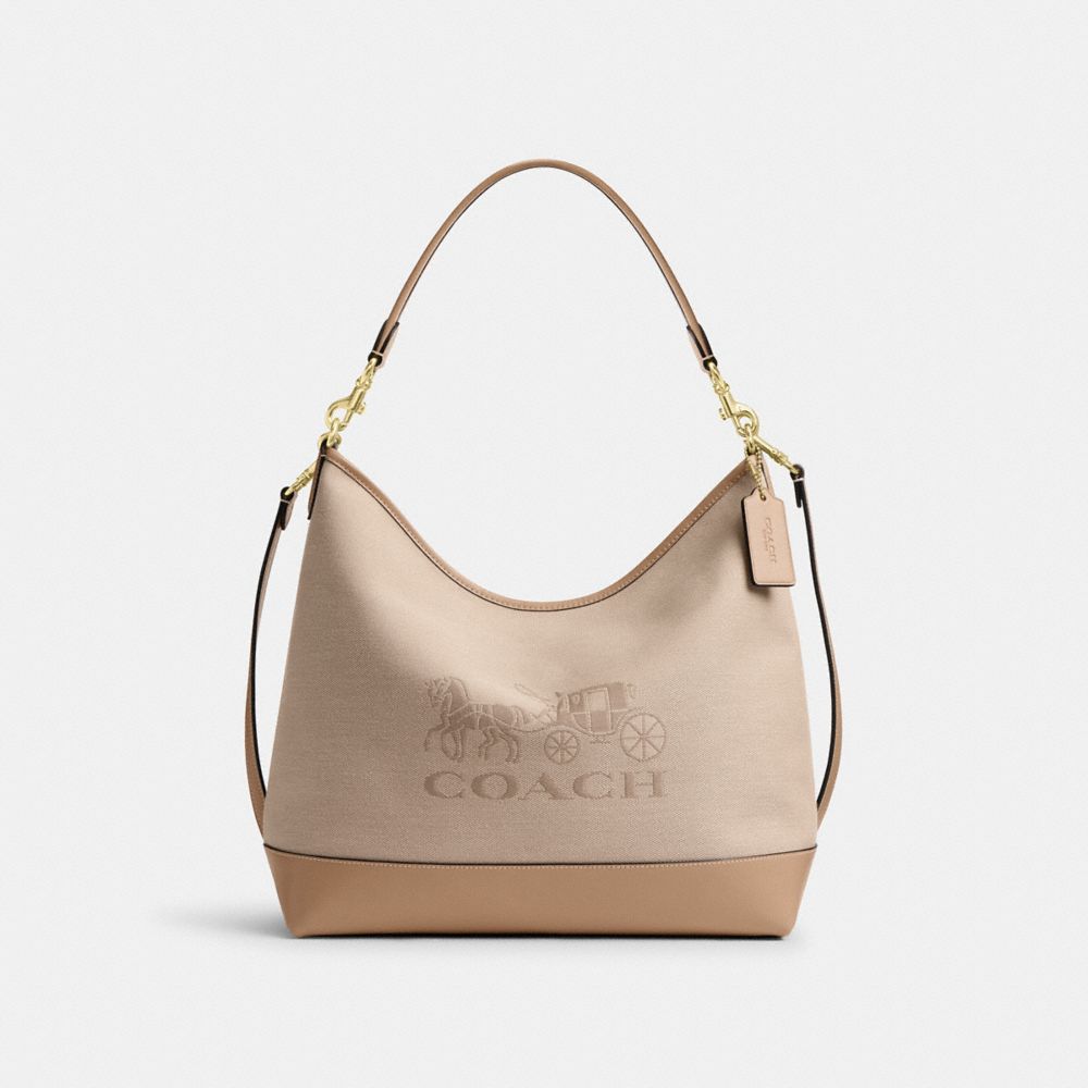 COACH®,Laurel Large Shoulder Bag With Horse And Carriage,,Front View