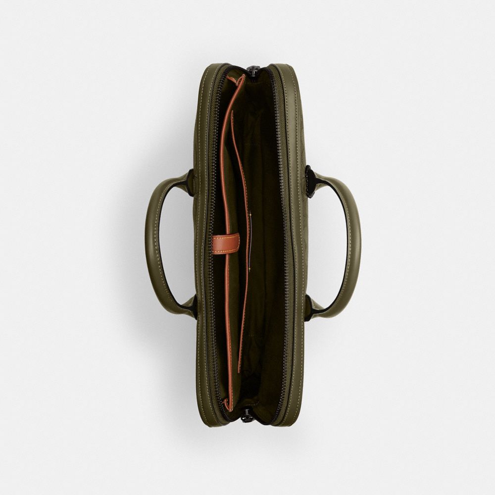 Coach Theo Work Bag In Signature Jacquard In Olive Drab