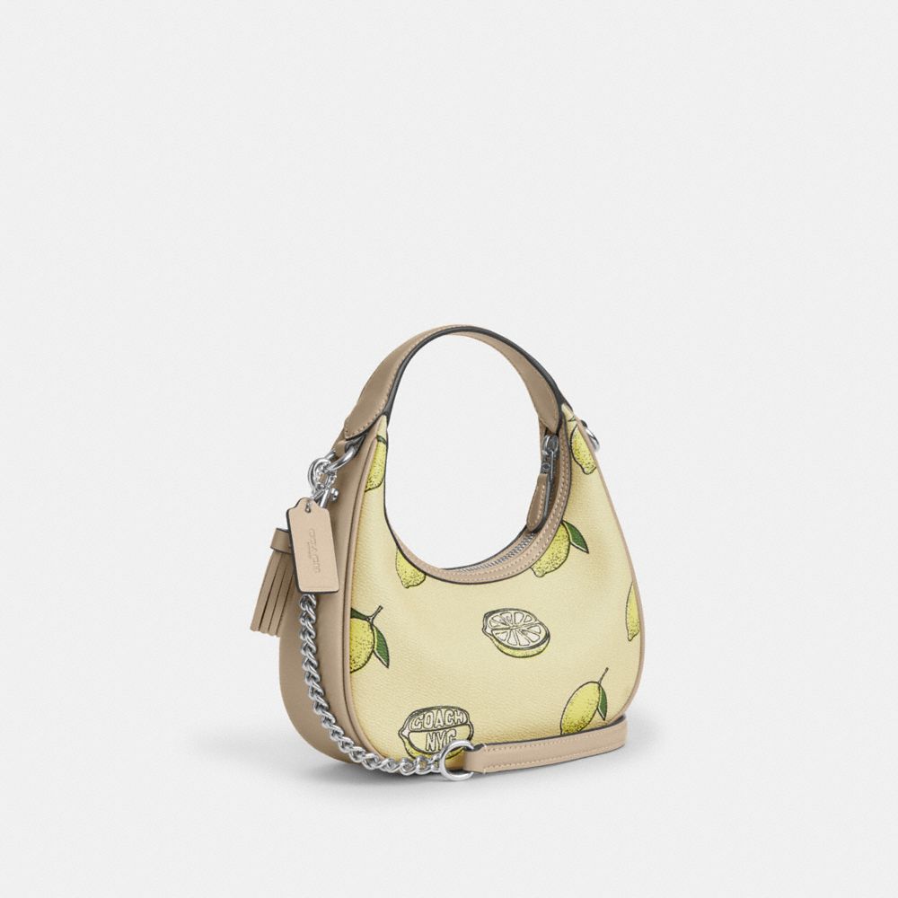 COACH®,Carmen Mini Crossbody Bag With Lemon Print,,Angle View