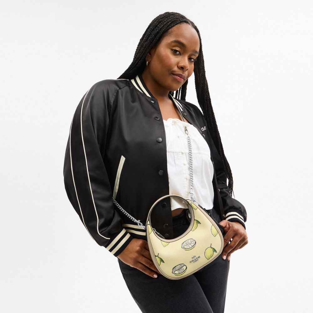 COACH®,Carmen Mini Crossbody Bag With Lemon Print,