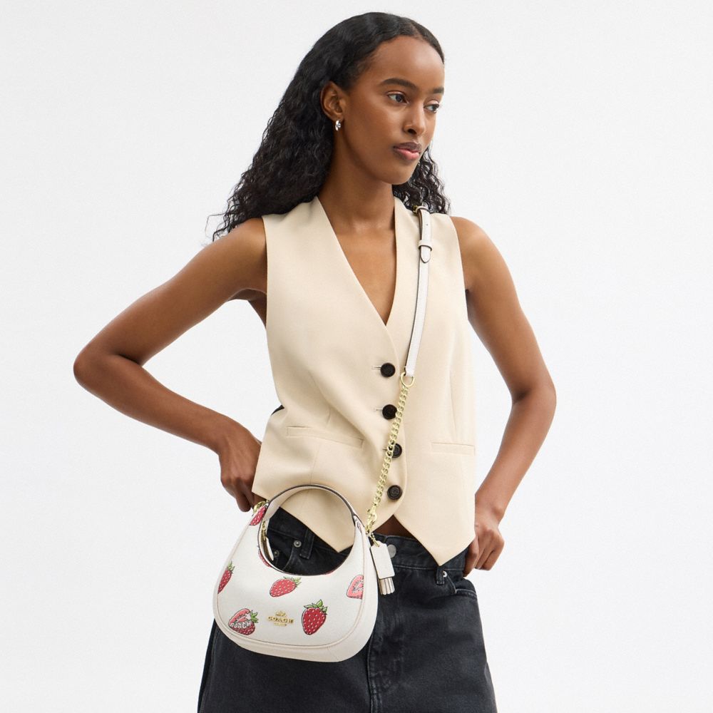 COACH®,Carmen Mini Crossbody Bag With Strawberry Print,