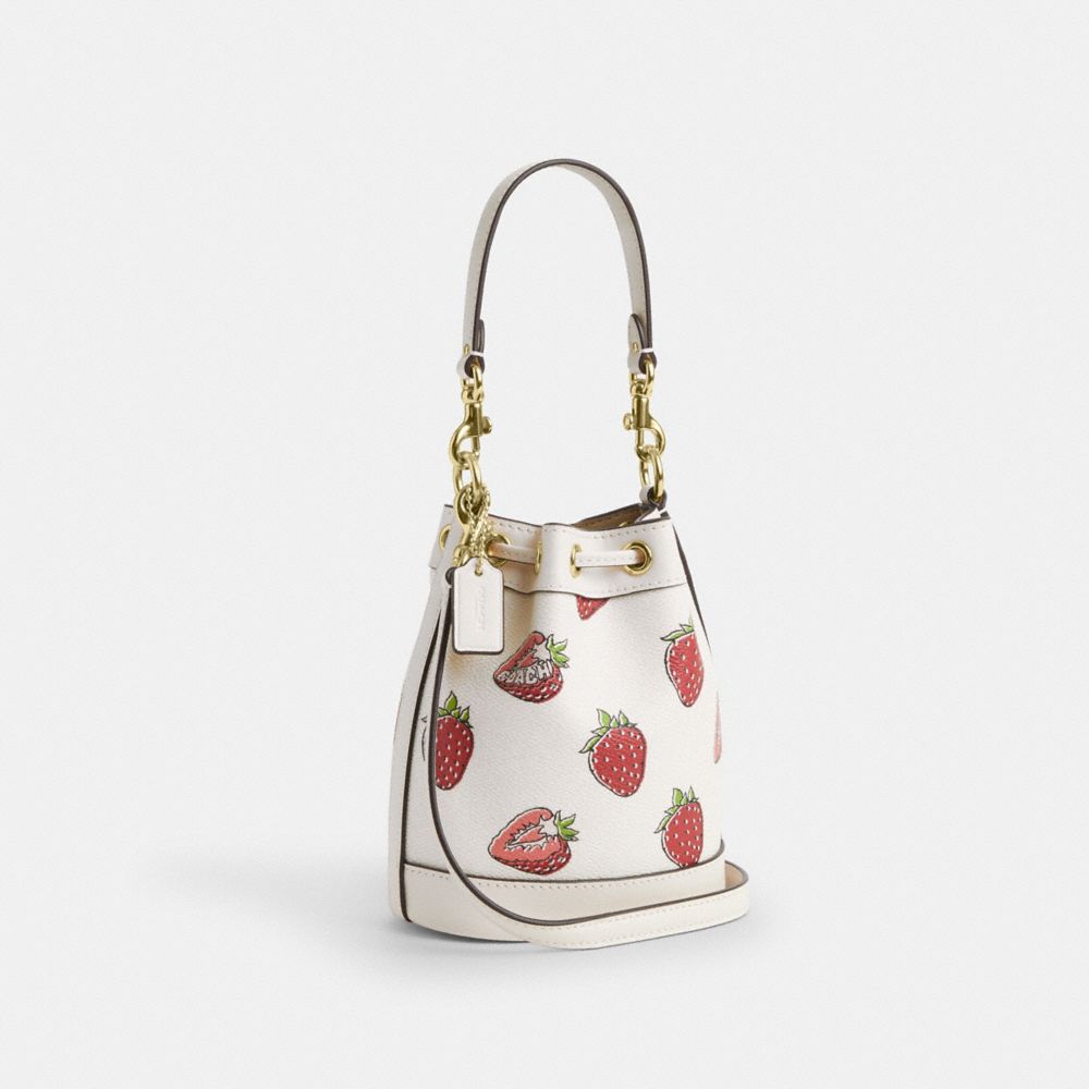 COACH®,ミニ バケット バッグ・ストロベリー プリント,ミニバッグ&お財布ショルダー,ﾁｮｰｸ ﾏﾙﾁ