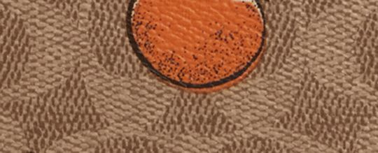 COACH®,Nolita 19 In Signature Canvas With Orange Print,Canvas,Wristlet,Shoulder Bag,Metal,Piping,Gold Metal,Casual,Brown