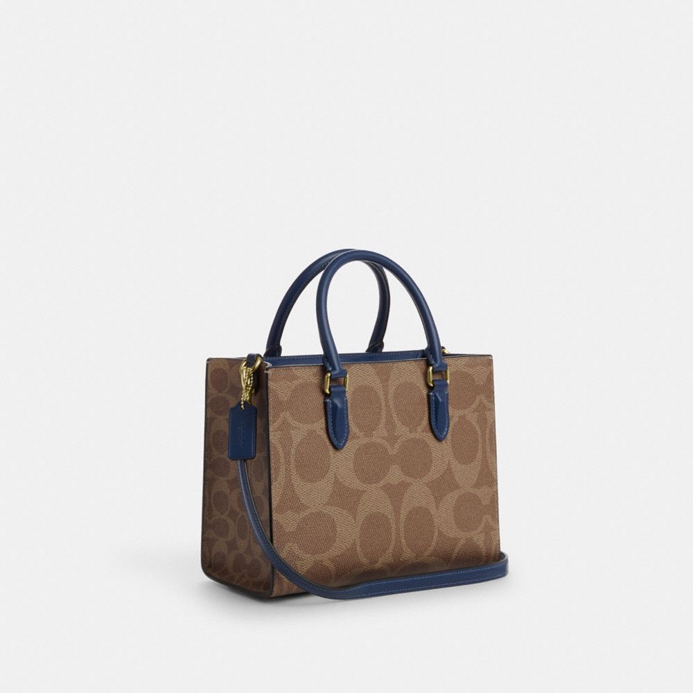 COACH®,Maggie Small Tote Bag In Signature Canvas,Satchel,Casual,,Angle View