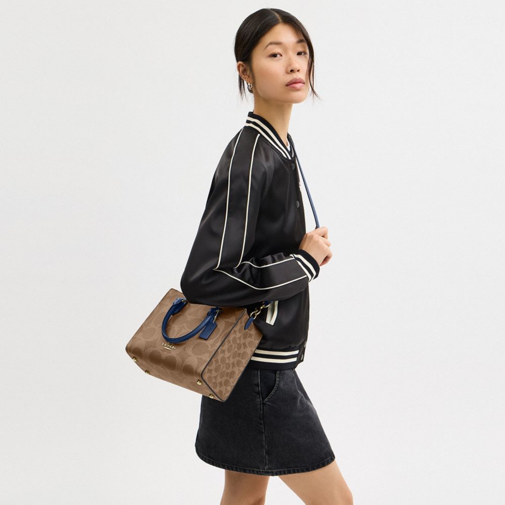 COACH®,Maggie Small Tote Bag In Signature Canvas,Satchel,Casual,,Detail View