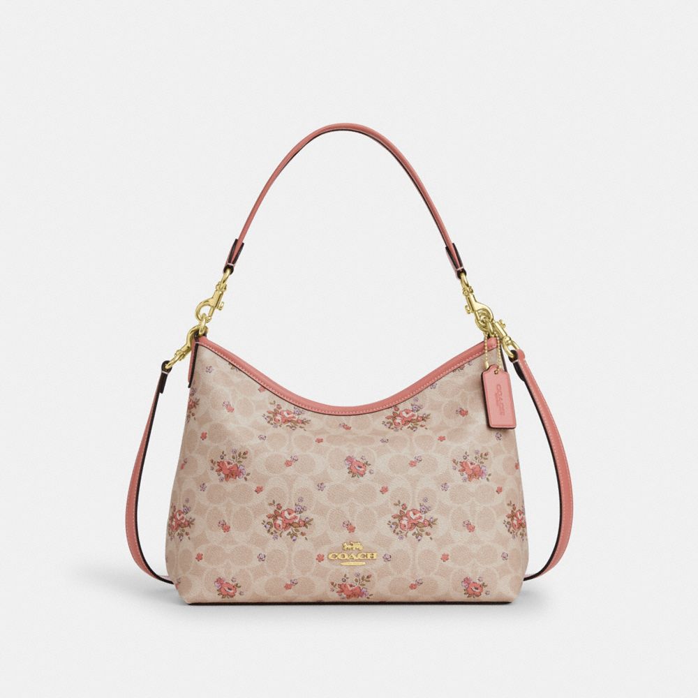 COACH®,ローレル ショルダー バッグ・シグネチャー キャンバス・フローラル プリント,ショルダーバッグ,ｻﾝﾄﾞ ﾏﾙﾁ