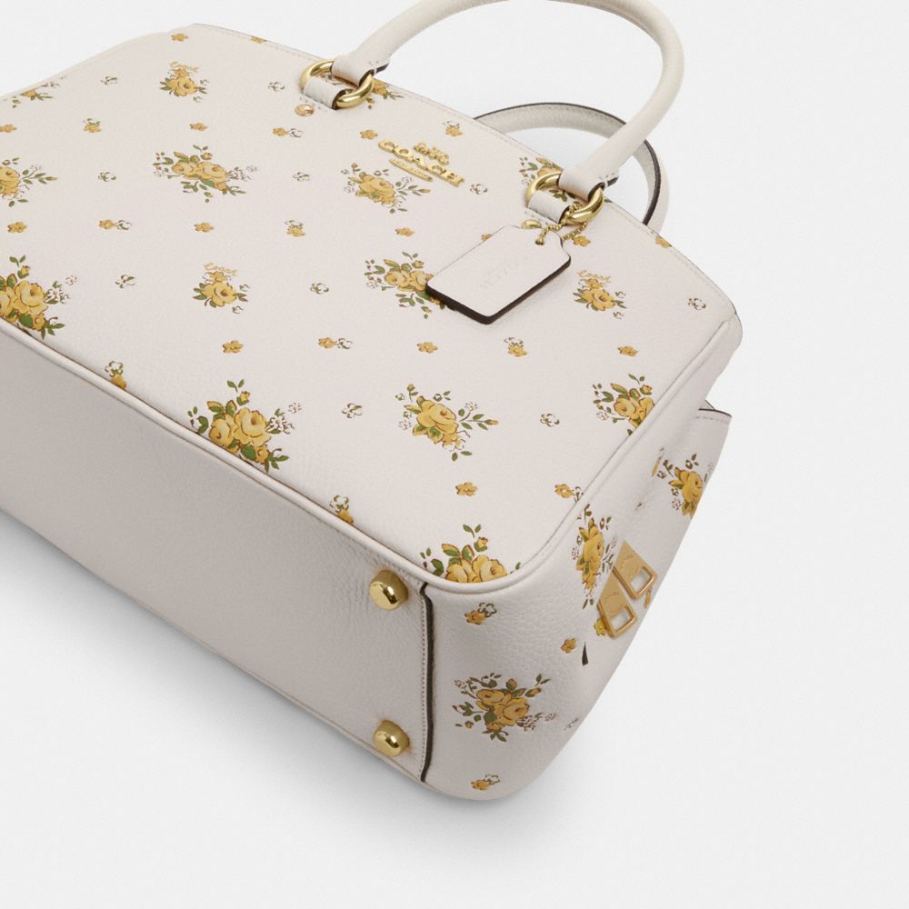 COACH®,CABAS SAVANNAH AVEC MOTIF FLEURI,Or/Craie Multi,Outsole View