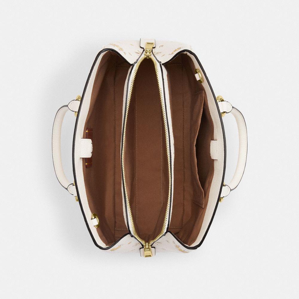 COACH®,CABAS SAVANNAH AVEC MOTIF FLEURI,Or/Craie Multi,Inside View,Top View