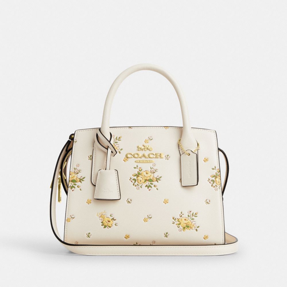 COACH®,CABAS ANDREA AVEC MOTIF ÉTOILE,Or/Craie Multi,Front View