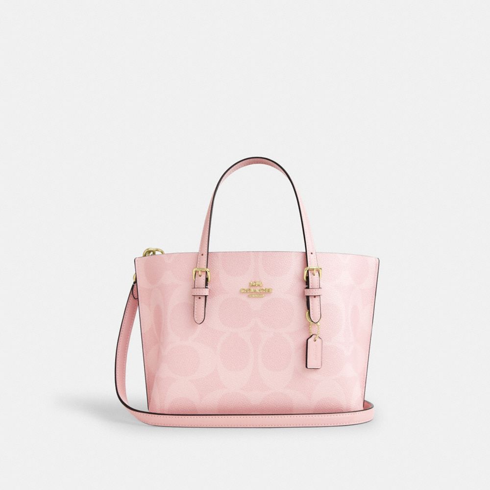 COACH®,モリー トート バッグ 25・シグネチャー キャンバス,トートバッグ,ﾊﾟｳﾀﾞｰ ﾋﾟﾝｸ