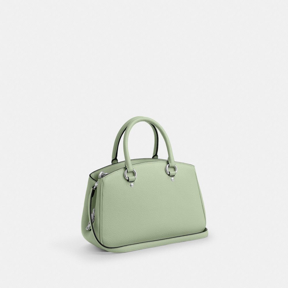 COACH®,PETIT CABAS SAVANNAH,Cuir galet,Sv/Pistache pâle,Angle View
