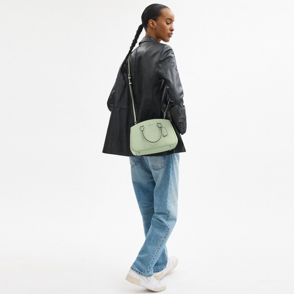 COACH®,PETIT CABAS SAVANNAH,Cuir galet,Sv/Pistache pâle