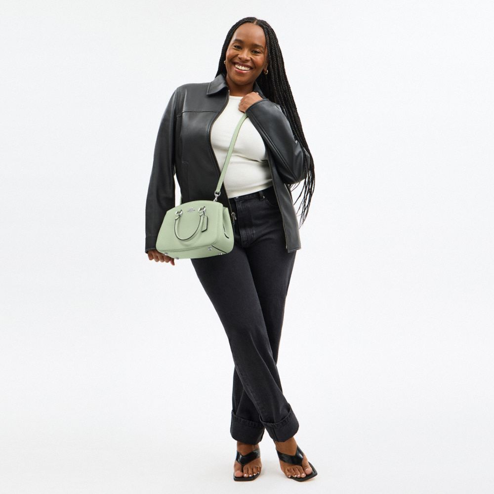 COACH®,PETIT CABAS SAVANNAH,Cuir galet,Sv/Pistache pâle