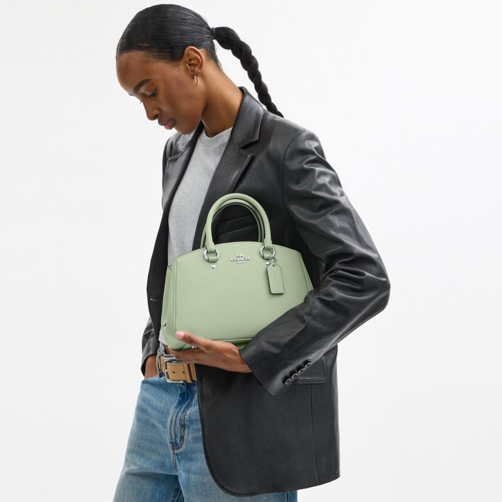 COACH®,PETIT CABAS SAVANNAH,Cuir galet,Sv/Pistache pâle,Detail View