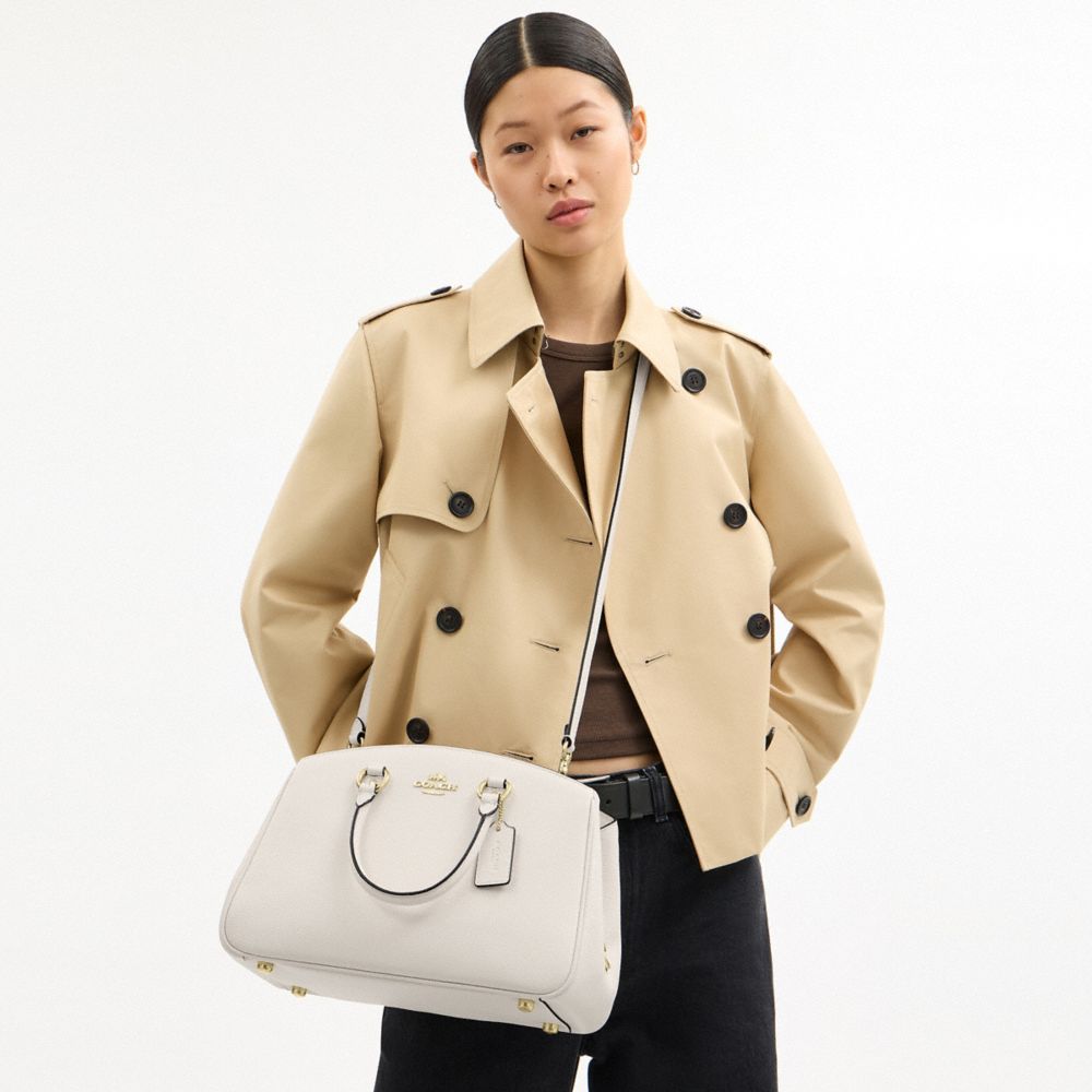 COACH®,CABAS SAVANNAH,Cuir galet,Or/Craie