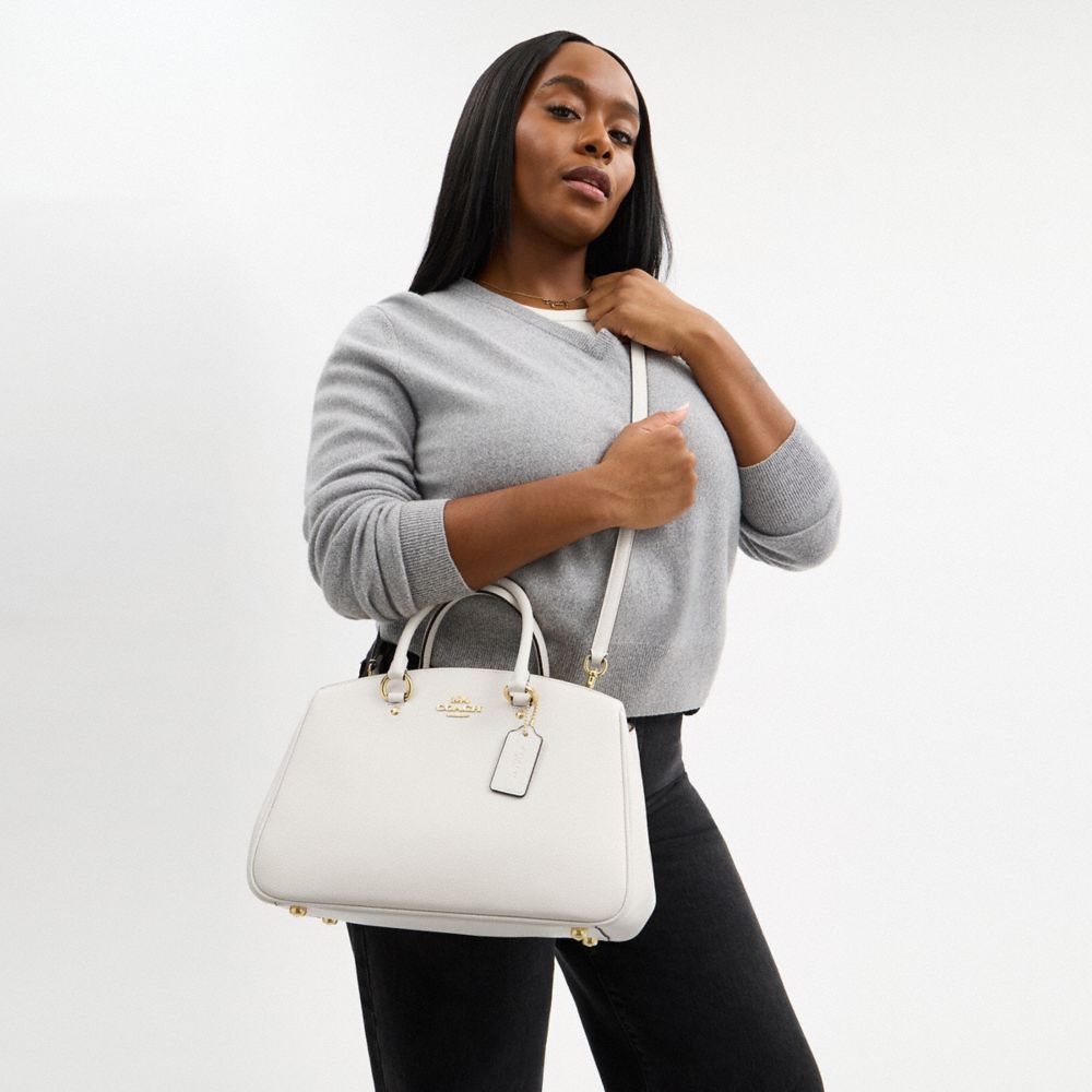 COACH®,CABAS SAVANNAH,Cuir galet,Or/Craie