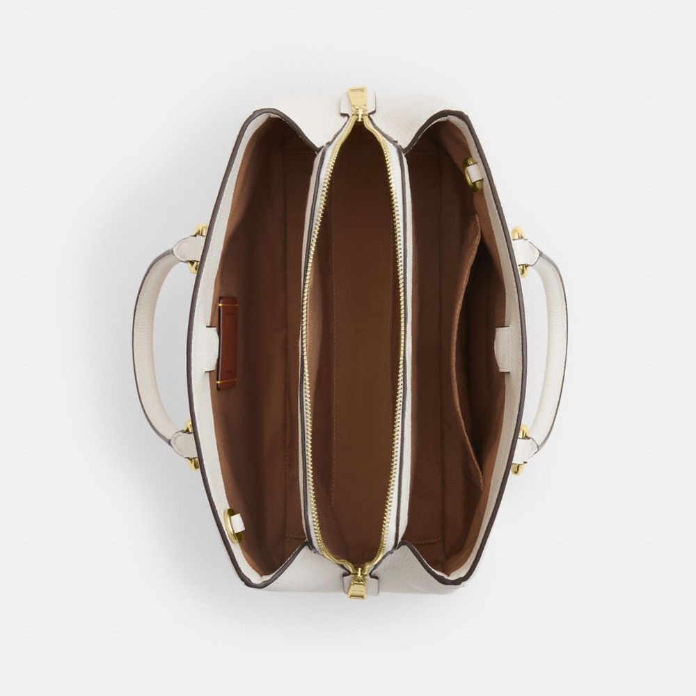 COACH®,CABAS SAVANNAH,Cuir galet,Or/Craie,Inside View,Top View