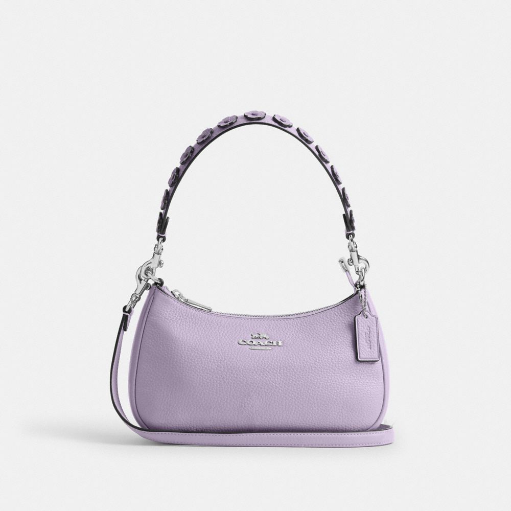 COACH®,Teri Shoulder Bag With Floral Applique,,Front View