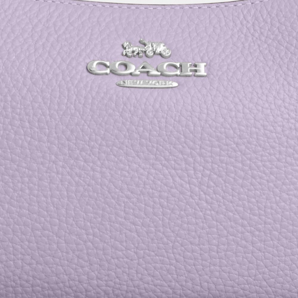 COACH®,テリ ショルダー バッグ・フローラル アップリケ,ショルダーバッグ,ｼﾙﾊﾞｰ/ﾗｲﾗｯｸ