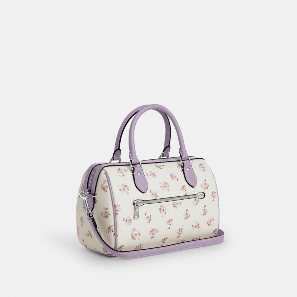 COACH®,Rowan Satchel Bag With Floral Print,,Angle View