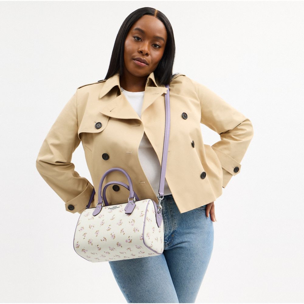 COACH®,Rowan Satchel Bag With Floral Print,