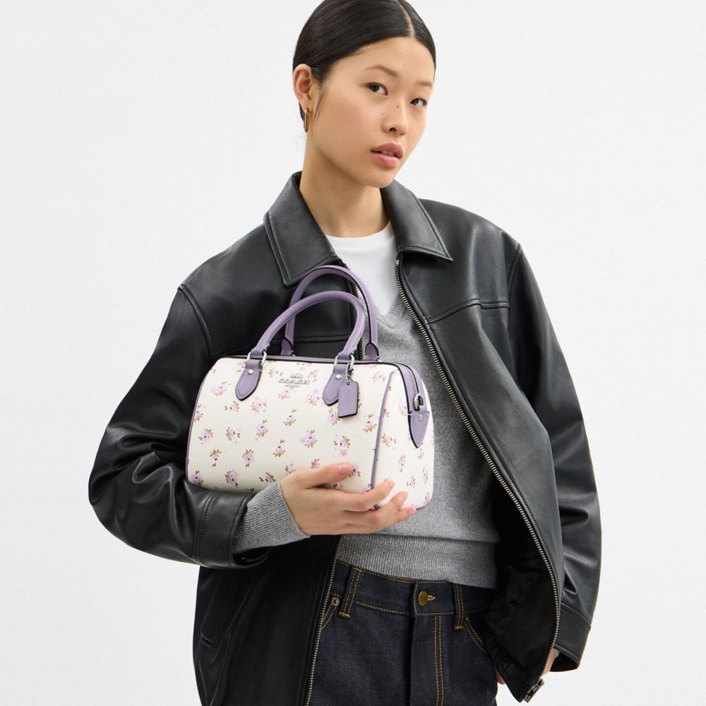 COACH®,Rowan Satchel Bag With Floral Print,,Detail View