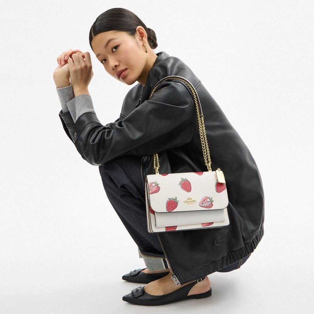 COACH®,Klare Crossbody With Strawberry Print,,Detail View