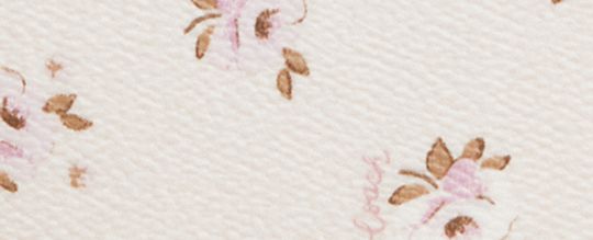COACH®,Corner Zip Wristlet With Floral Print,Cream,Front View