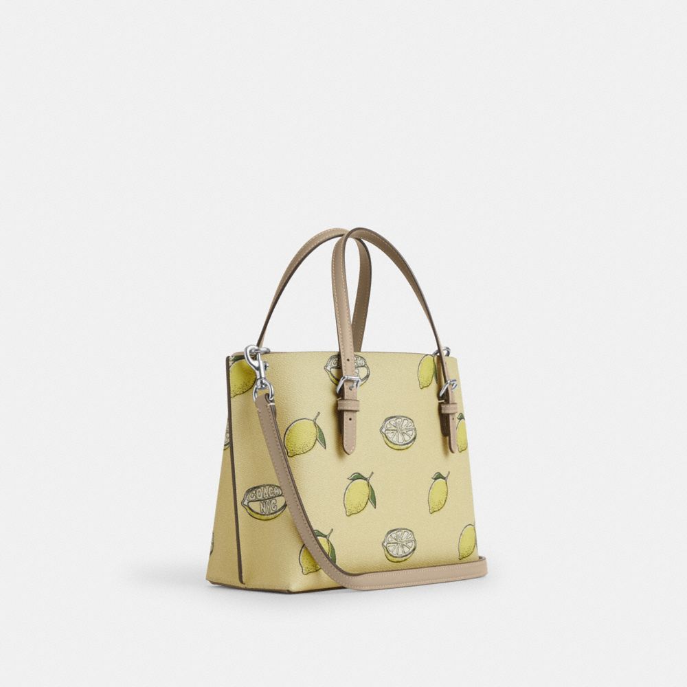 COACH®,Mollie Tote Bag 25 With Lemon Print,,Angle View