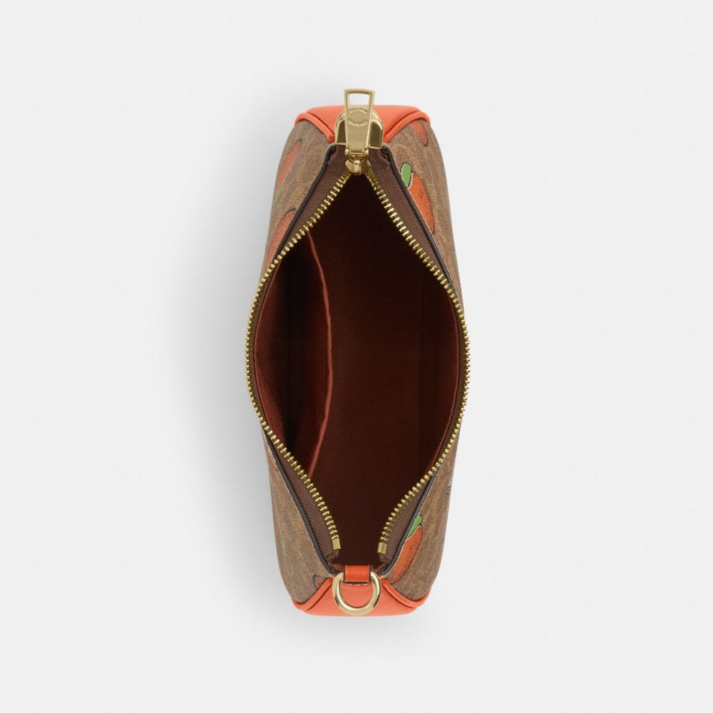 COACH®,Teri Shoulder Bag In Signature Canvas With Orange Print,,Inside View,Top View