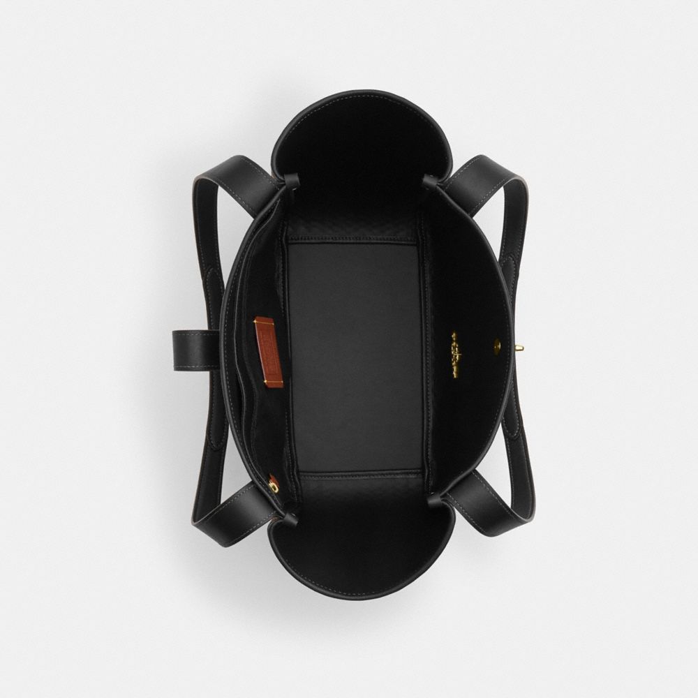 COACH®,CABAS À FERMOIR PIVOTANT HADLEY,Im/Toast/Noir,Inside View,Top View