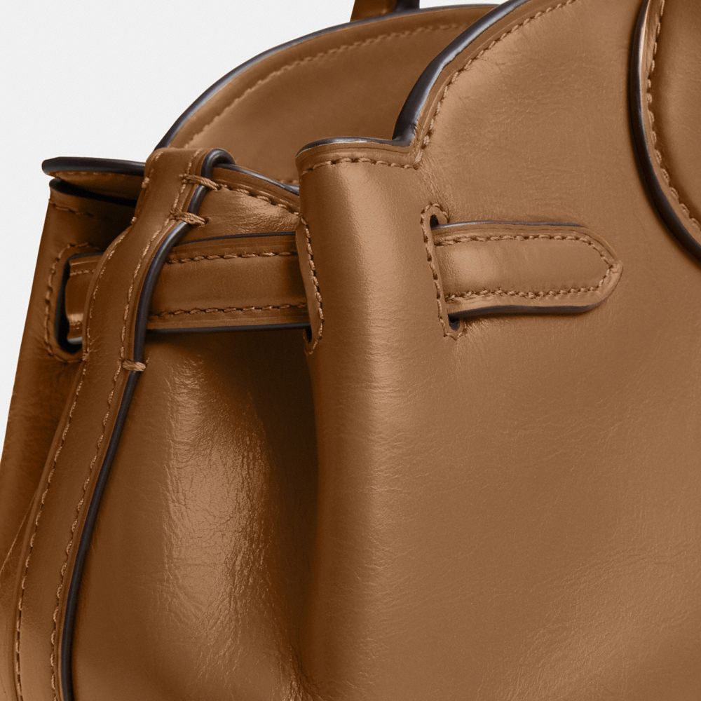 COACH®,Empire Carryall Bag 34,Leather,Shoulder Bag,Embossed,Metal,Logo,Expandable,Gusset,Brass,Casual,Brown,Closer View