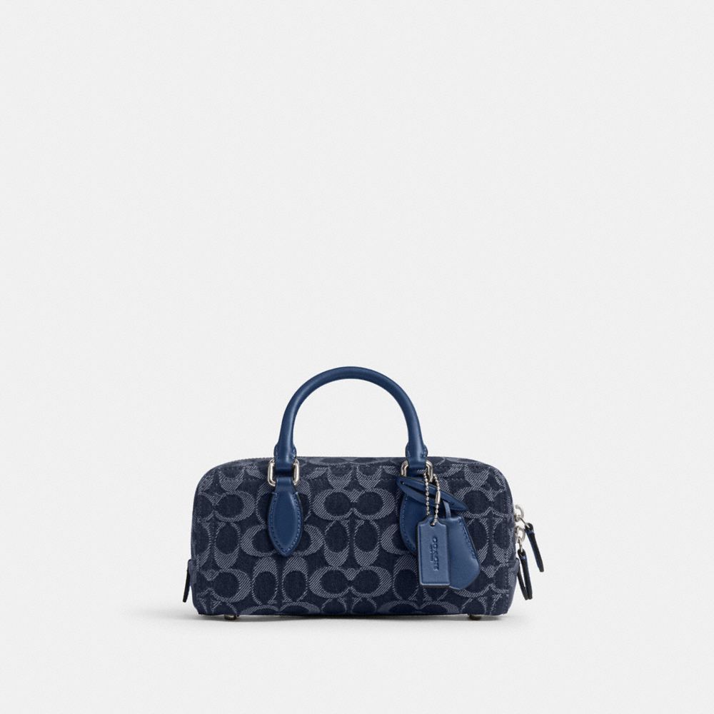 COACH®,Bowery Satchel 22 In Signature Denim,,Front View image number 0