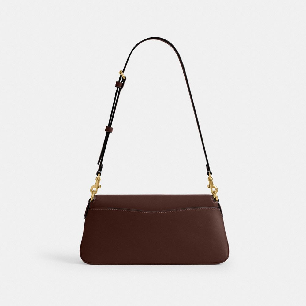 Coach Jet Monogram Calfskin Leather And Fabric Shoulder Bag With Removable Strap In Brown