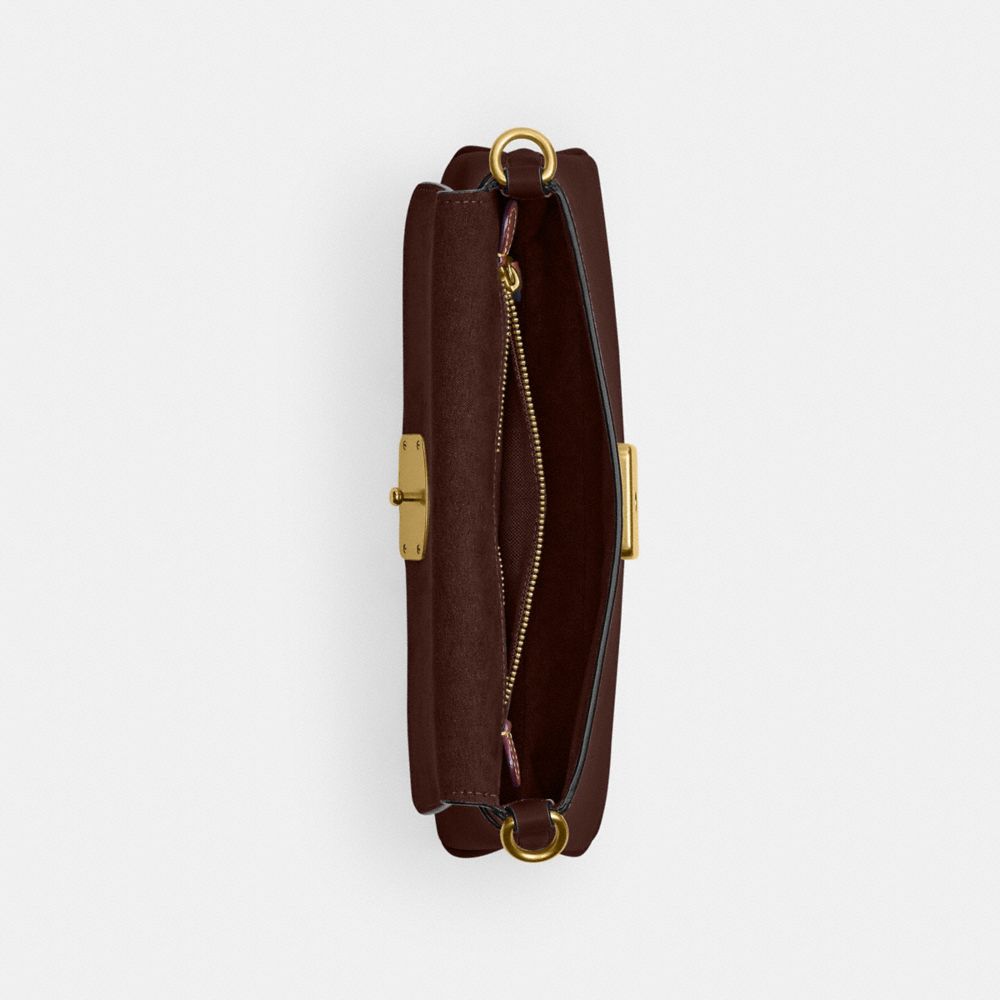 Coach Jet Monogram Calfskin Leather And Fabric Shoulder Bag With Removable Strap In Brown