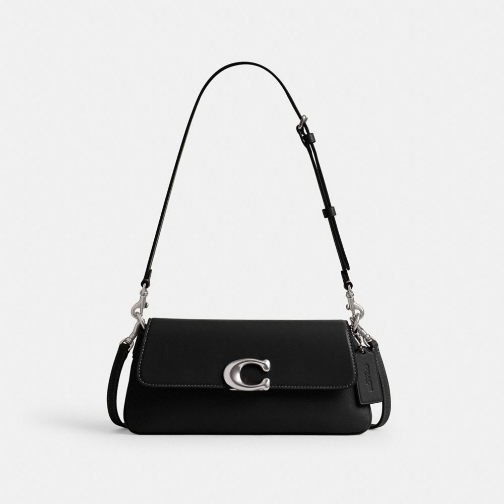 COACH®,Borsa a Spalla Jet,smooth_leather,Mini,Argento/Nero,Front View