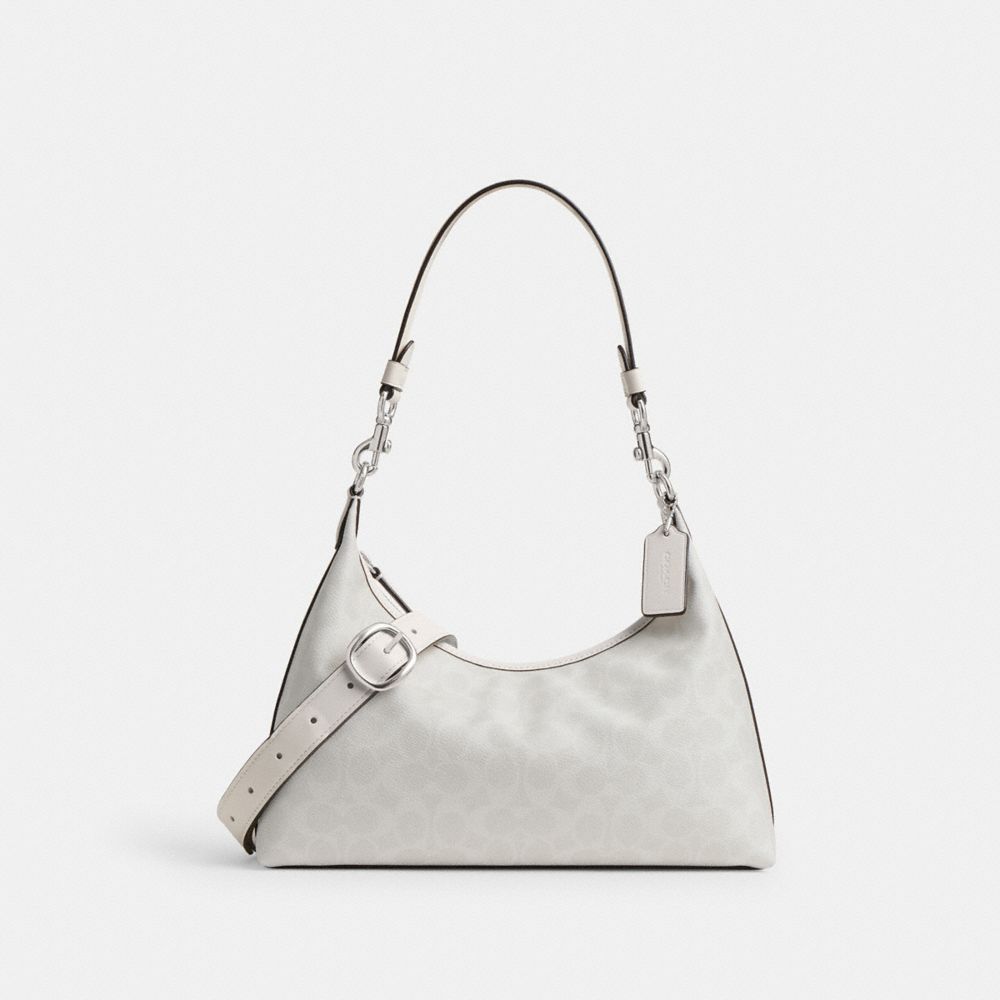 Coach Juliet Shoulder Bag In Signature Canvas In Silver/white Chalk
