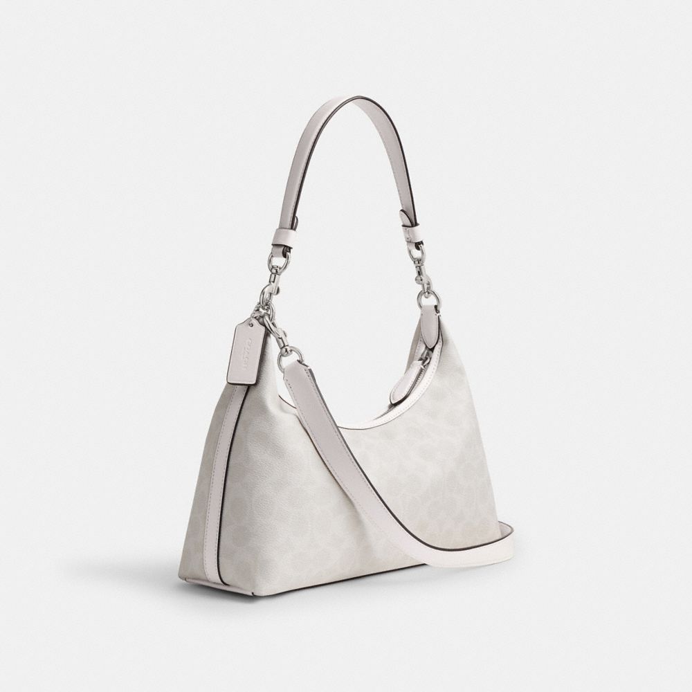 Coach Juliet Shoulder Bag In Signature Canvas In Silver/white Chalk
