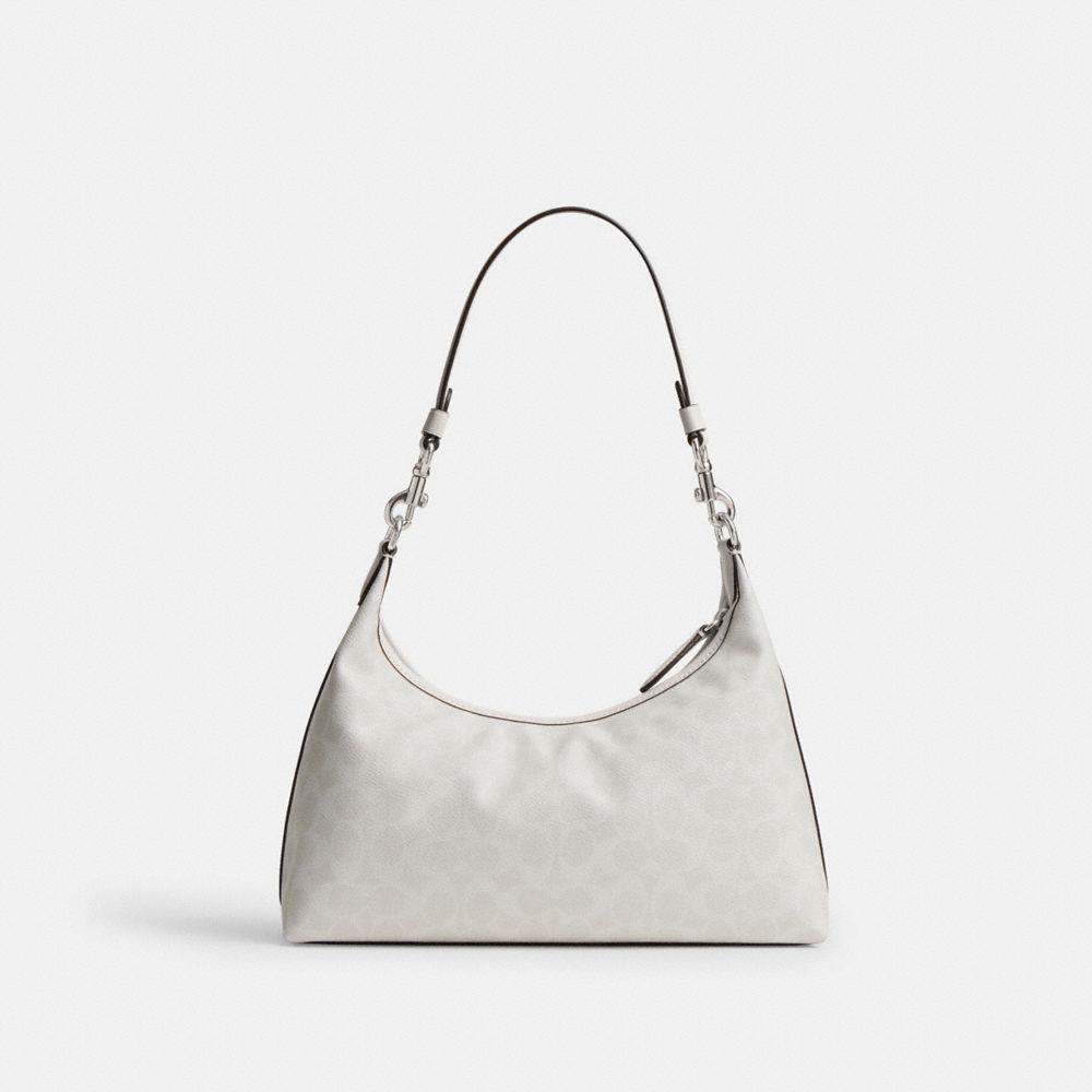 Coach Juliet Shoulder Bag In Signature Canvas In Silver/white Chalk