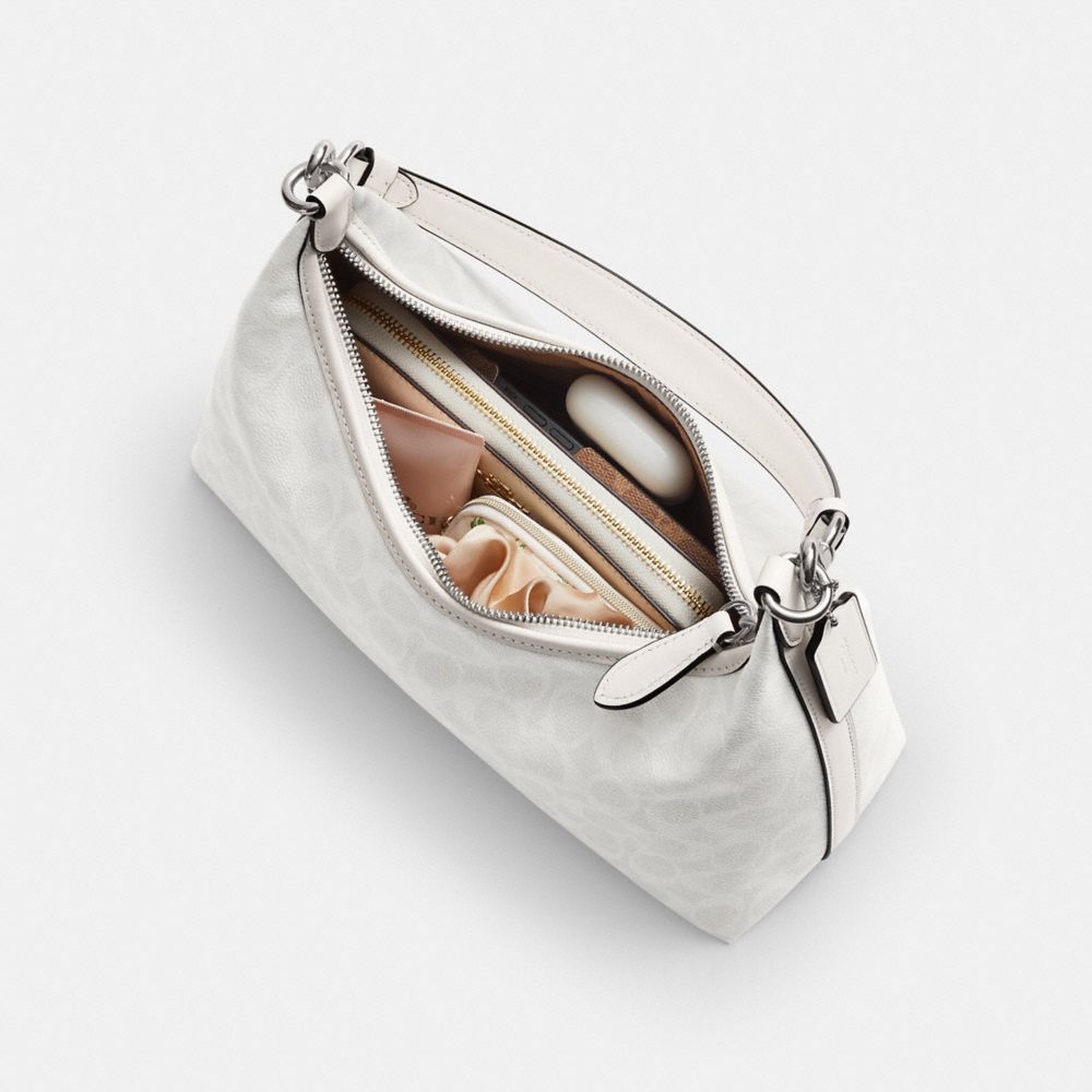 Coach Juliet Shoulder Bag In Signature Canvas In Silver/white Chalk