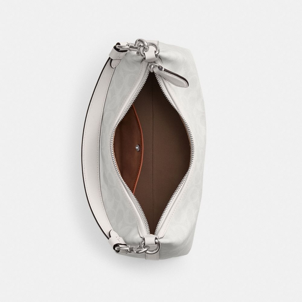 Coach Juliet Shoulder Bag In Signature Canvas In Silver/white Chalk