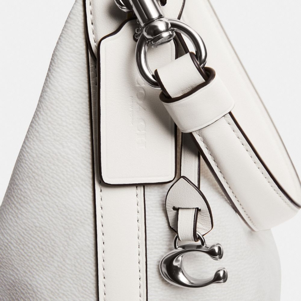 Coach Juliet Shoulder Bag In Signature Canvas In Silver/white Chalk