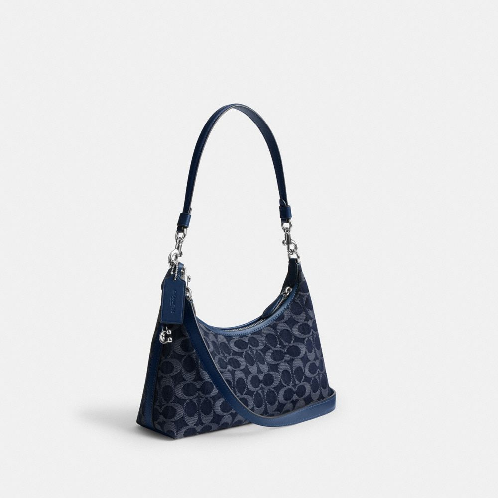 Coach Juliet Shoulder Bag In Signature Denim In Silver/deep Blue Multi